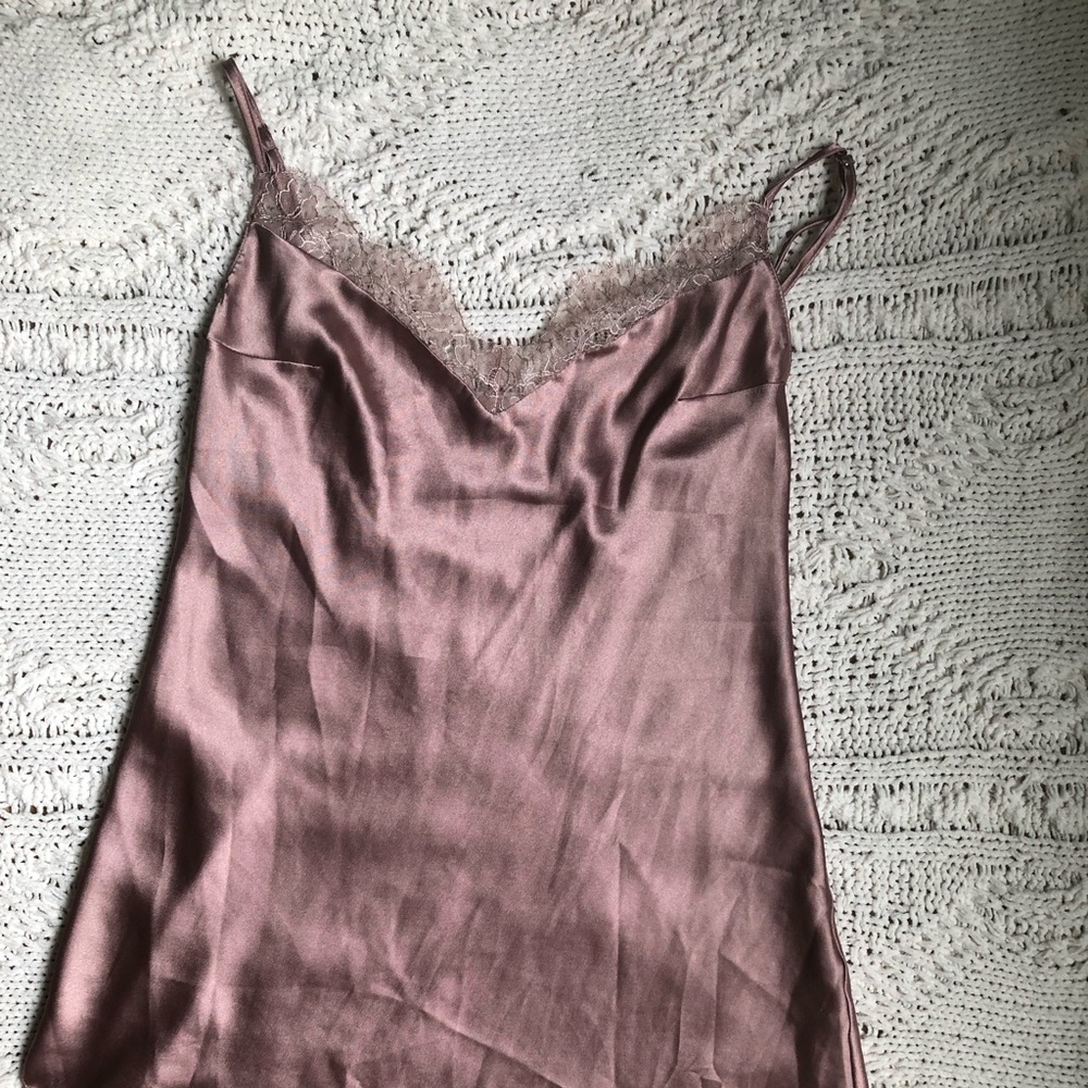 Victoria’s Secret Silky Night Top With Eyelet Lace